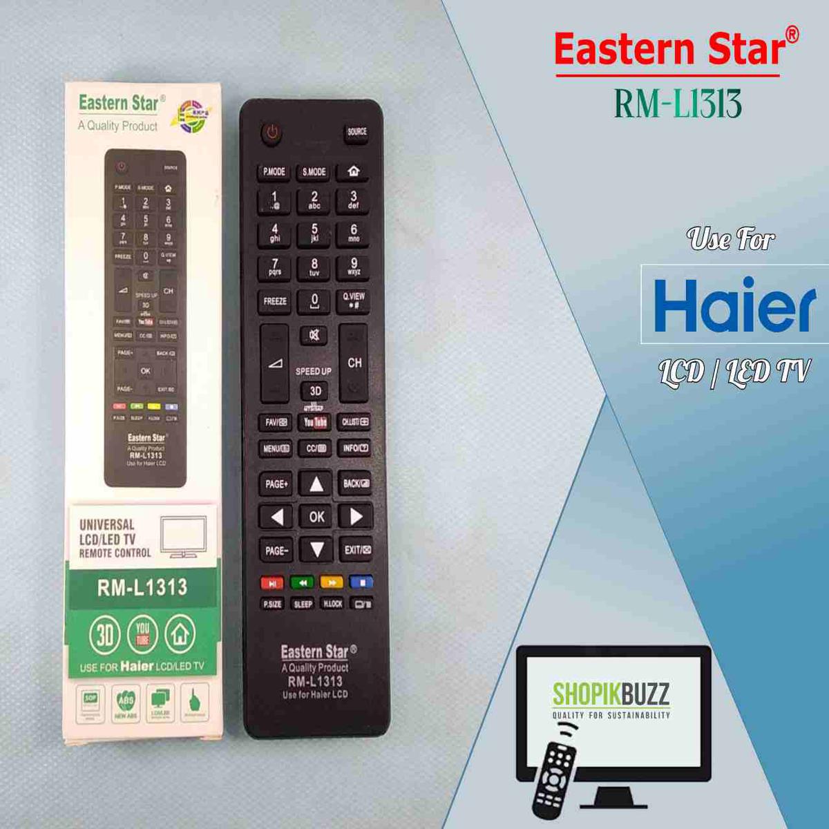 Eastern Star Haier TV Remote L1313